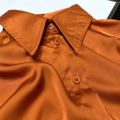 Oranje Boven Satijnen Blouse