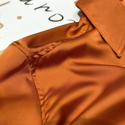 Oranje Boven Satijnen Blouse