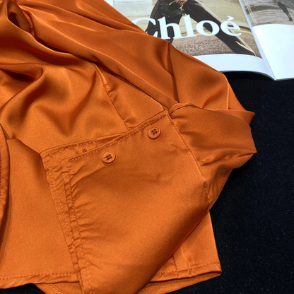 Oranje Boven Satijnen Blouse