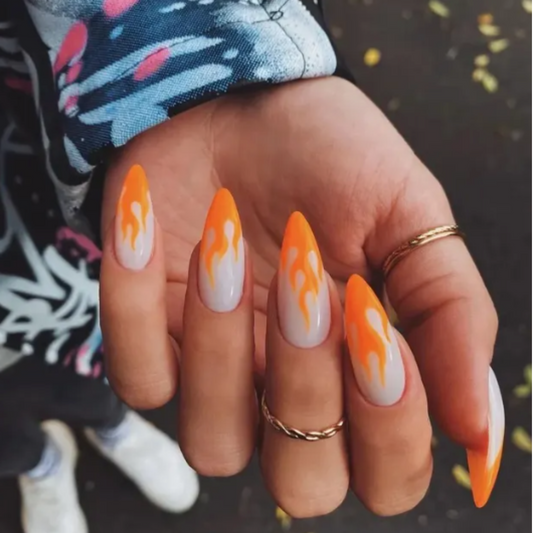 Oranje Boven Fire Nagels