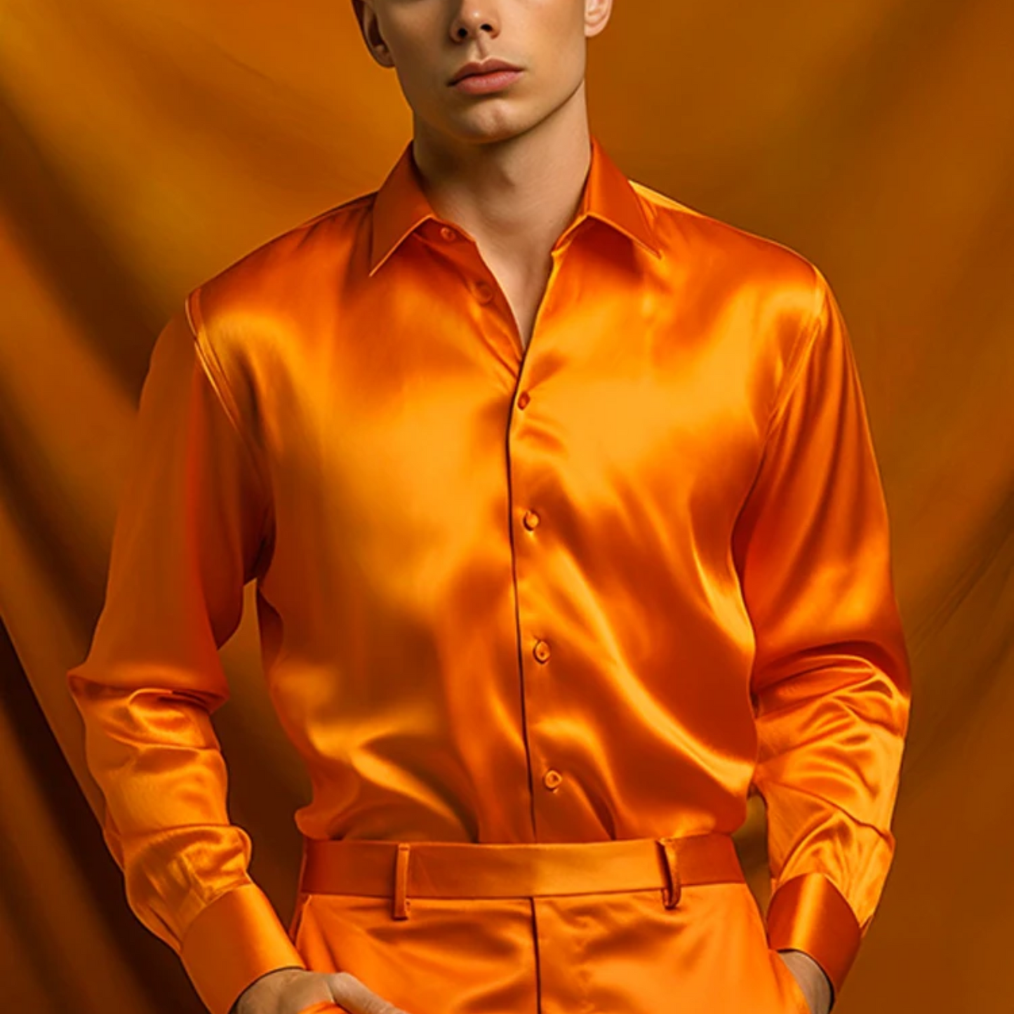 Oranje Boven Satijnen Blouse heren