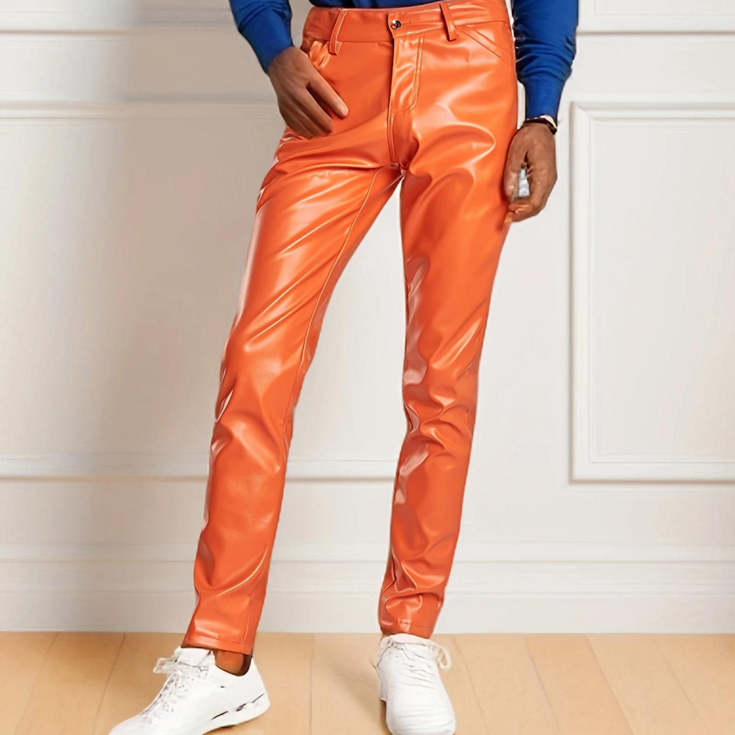 Oranje Boven Leren Broek