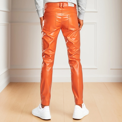 Oranje Boven Leren Broek