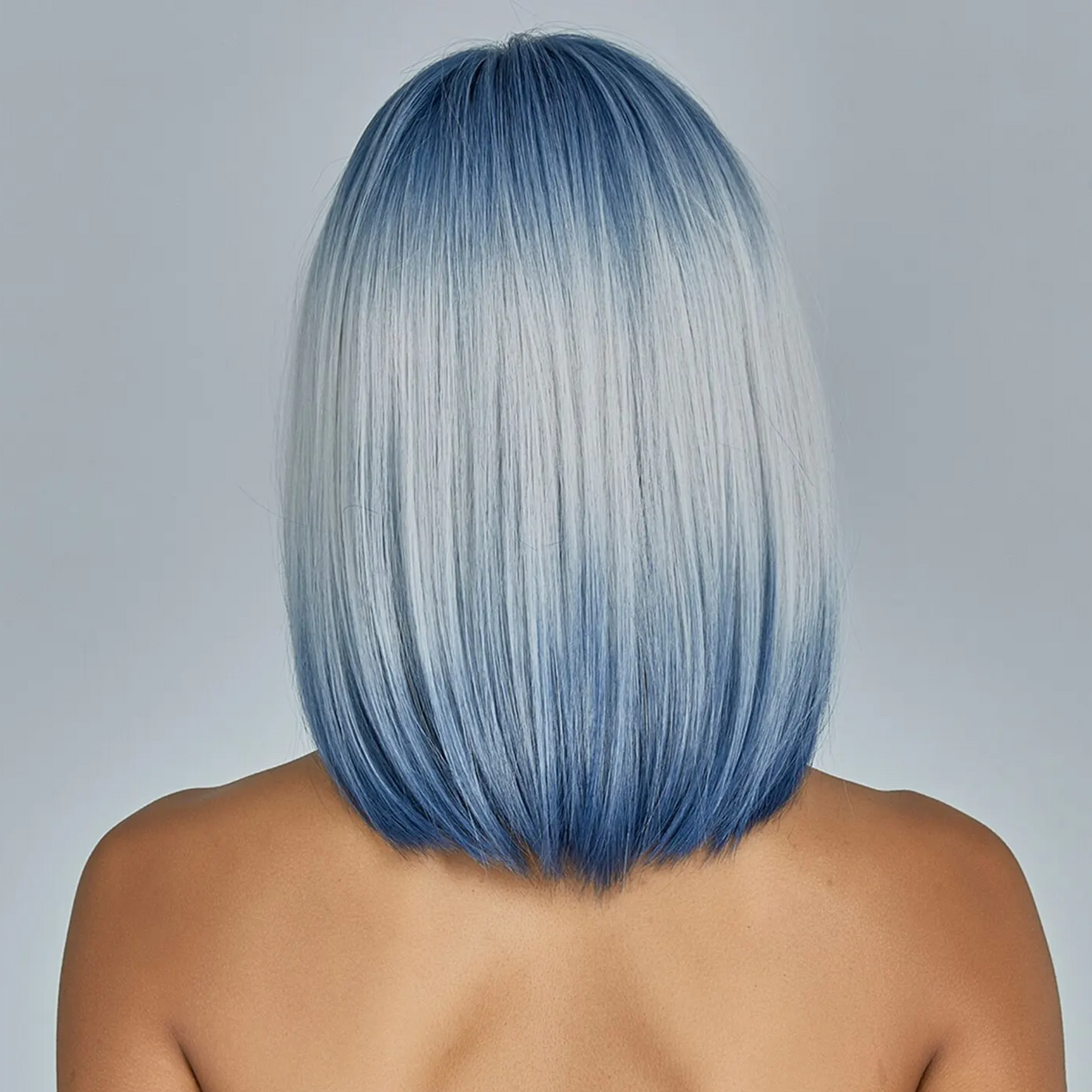 Blauwe Ombre Bob Pruik