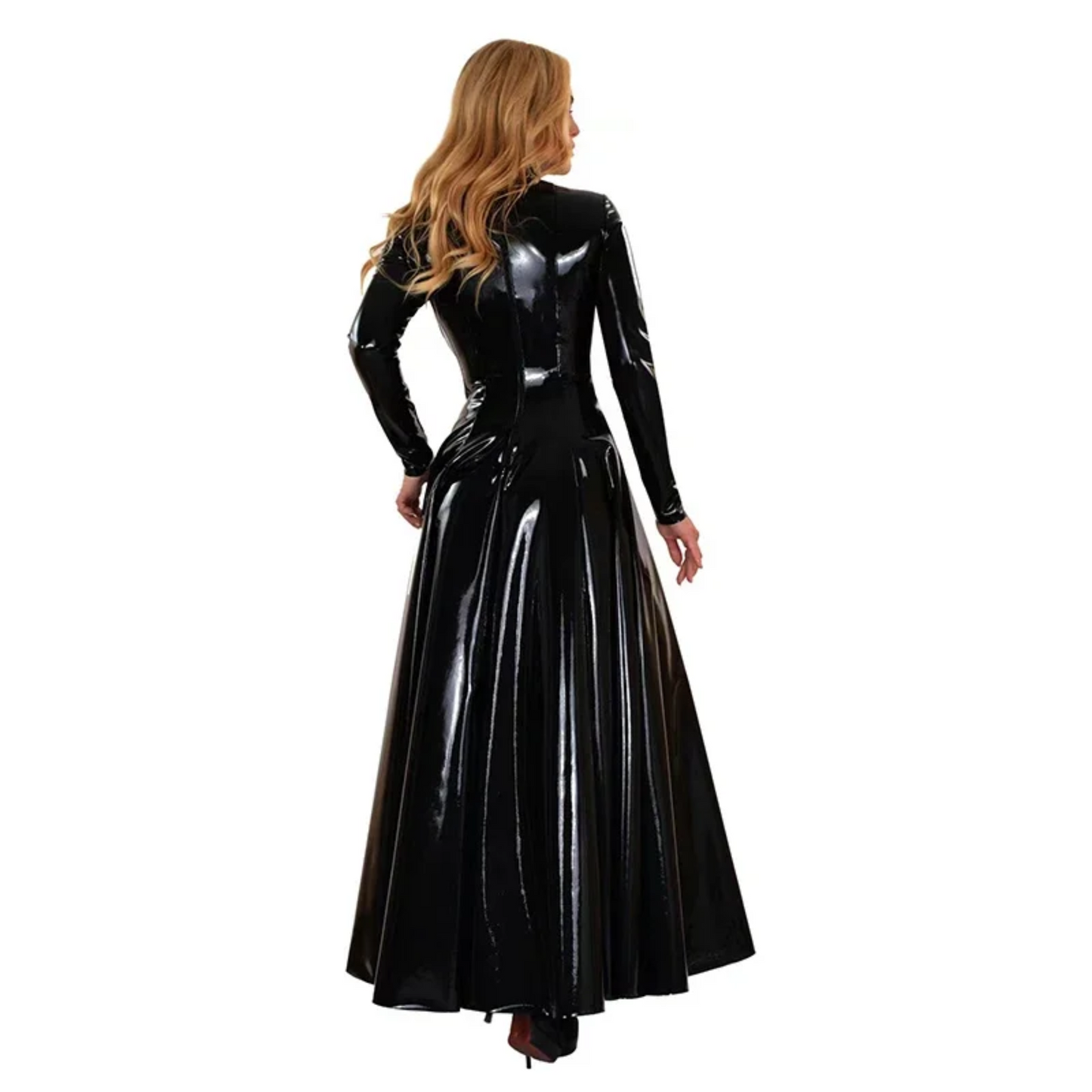 Faux Latex Lange Meesteressen Jurk