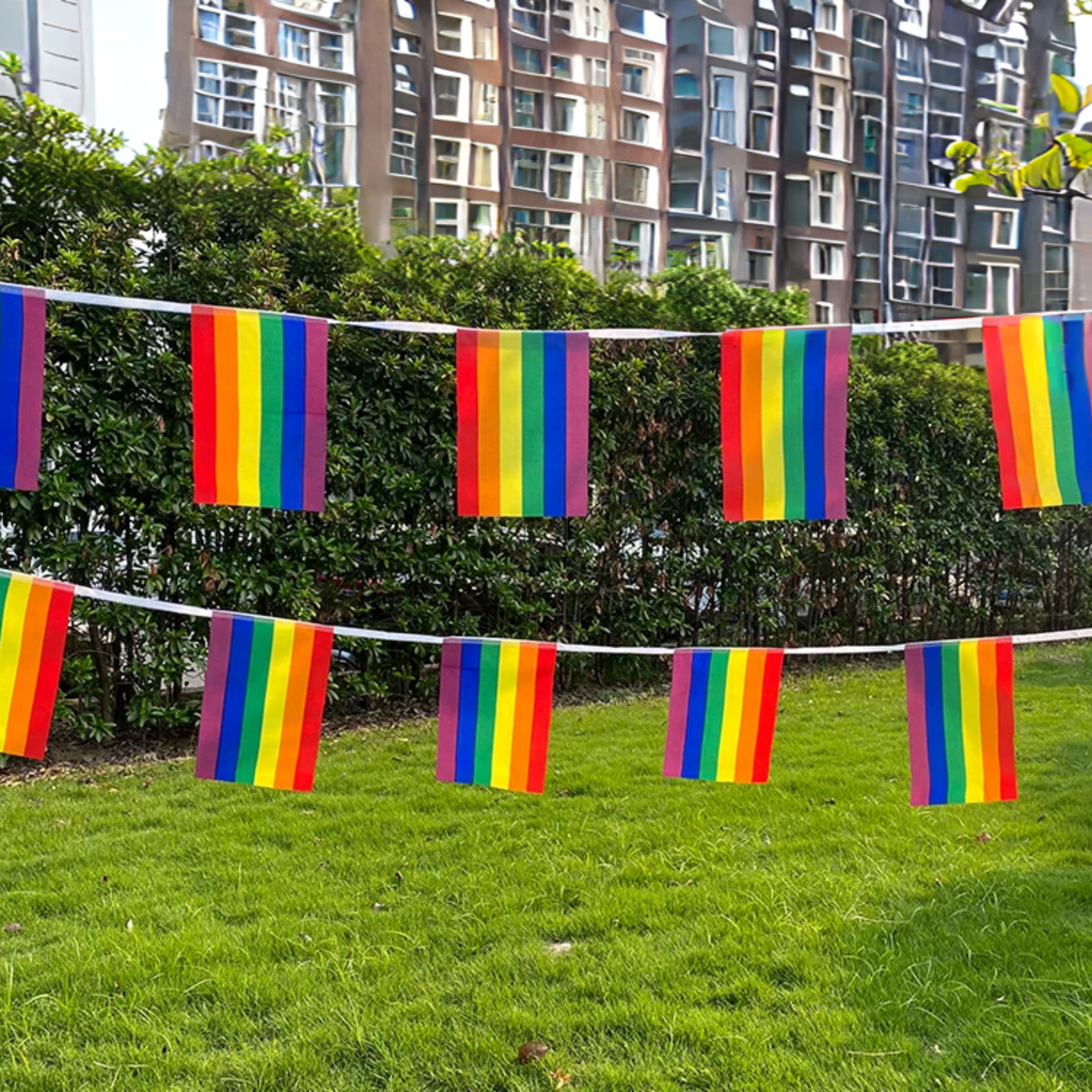 Regenboog Vlaggetjes lijn